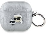Custodia Karl Lagerfeld Monogram Karl & Choupette Head Do Airpods 4 Srebrny