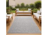 Tappeto Per Interni Ed Esterni Terrazzo A Trama Piatta Resistente Alle Intemperie In Tinta Unita Grigio Dimensioni - 80 X 150 Cm