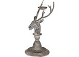 Clayre & Eef Portacandele Cervo 17X14X30 Cm In Metallo Grigio