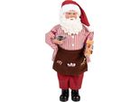 Clayre & Eef Decorazione Natalizia Figura Babbo Natale 22X19X45 Cm Rosso Tessuto