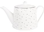 Teiera Clayre & Eef 1000 Ml Cuori In Porcellana Bianca