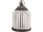 Lanterna Led Clayre & Eef Ø 8X12 Cm Vetro Bianco