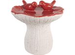 Fungo Decorativo Clayre & Eef Ø 19X18 Cm Bianco Rosso Terracotta