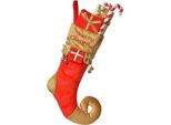 Calza Di Natale Clayre & Eef 24X7X46 Cm Rosso Sintetico