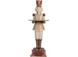 Clayre & Eef Decorazione Natalizia Figura Schiaccianoci 18X20X61 Cm Plastica Grigia