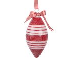 Guaina Natalizia Clayre & Eef Ø 6X12 Cm In Vetro Rosso Bianco