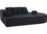 Aiorber Divano Moderno Modulare Cloud, Divano Letto A 5 Posti, Ciniglia, Confortevole, Senza Montaggio, Flessibile E Versatile, Cuscini Inclusi, Nero