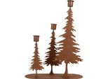 Portacandele Clayre & Eef 14X14X26 Cm In Metallo Marrone