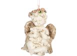 Targhetta Natalizia Clayre & Eef Angelo 5X4X6 Cm Plastica Beige