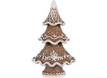 Clayre & Eef Decorazione Natalizia Figura Albero Di Natale 7X5X11 Cm Plastica Marrone