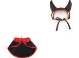 Inf Costume Di Halloween Per Animali Domestici: Mantello E Cappello Da Vampiro M
