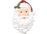Clayre & Eef Decorazione Murale Babbo Natale 32X9X45 Cm Bianco Rosso Plastica