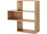Costway Libreria Convessa, Scaffale In Piedi Con 3 Livelli, Scaffale Divisorio Con Protezione Antiribaltamento, Scaffale Per Camera Da Letto, Studio, Natura