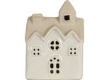 Clayre & Eef Casetta Decorativa Con Led 9X6X12 Cm Ceramica Beige