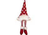 Clayre & Eef Decorazione Natalizia Con Illuminazione A Led Nano 16X12X32/60 Cm Rosso Sintetico