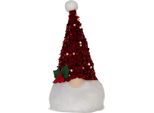 Clayre & Eef Decorazione Natalizia Con Illuminazione A Led Gnomo 10X10X25 Cm Rosso Sintetico