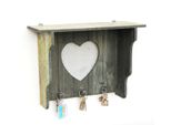 Dandibo Portachiavi Con Mensola Legno A12020 Mensola A Muro Con Cuore Portachiavi Portachiavi Ganci Per Chiavi Staffa A Muro Vintage Shabby Portaganci Mensola Vassoio Per Lettere