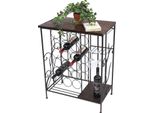 Dandibo Portabottiglie Con Ripiano In Legno 12977 Portabottiglie Con Portabicchieri 83 Cm Marrone Metallo Legno Portabottiglie Armadio Vino Scaffale In Piedi