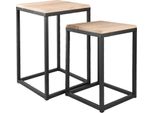 Tavolino Clayre & Eef Set Di 2 In Ferro Nero