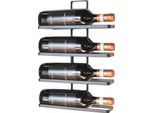 Dandibo Set Di 2 Portabottiglie In Metallo Nero Da Parete 4 Vini Espandibile Portabottiglie Portabottiglie Da Parete