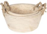 Cestino Portaoggetti Clayre & Eef Set Di 2 Ø 36 / Ø 29 Cm Legno Beige