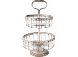 Etagere A 2 Strati Clayre & Eef Ø 30X50 Cm In Ferro Bianco