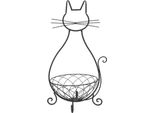 Clayre & Eef Decorazione Ciotola Gatto 31X25X55 Cm Ferro Marrone
