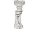 Portacandele Clayre & Eef 12X10X27 Cm Pietra Grigia A Mano