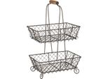 Etagere A 2 Strati Clayre & Eef 23X15X37 Cm In Ferro Nero