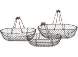 Cesto Portaoggetti Clayre & Eef Set Di 3 Cesti 38X22X10 Cm In Ferro Marrone