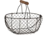 Clayre & Eef Cesto Portaoggetti 24X16X11/23 Cm Ferro Marrone