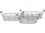 Set Di 3 Cestini Portaoggetti Clayre & Eef 42X27X15 Cm Ferro Marrone