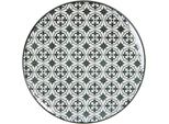 Piatto Da Portata Clayre & Eef Ø 26 Cm In Vetroceramica Bianca E Nera