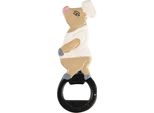 Clayre & Eef Apribottiglie 5X1X13 Cm Beige Bianco Ferro Maiale