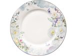 Piatto Da Pranzo Clayre & Eef Ø 26 Cm Fiori In Porcellana Bianca E Blu
