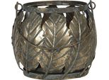 Lanterna Clayre & Eef 17X17X15 Cm Foglie Di Metallo Color Rame