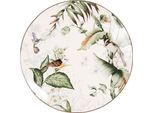 Piatto Da Colazione Clayre & Eef Ø 20 Cm Bianco Verde Porcellana Uccelli