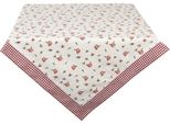 Tovaglia Clayre & Eef 130X180 Cm Rosso Bianco Cotone Roses
