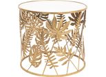 Tavolino Clayre & Eef Ø 61X56 Cm Foglie In Metallo Color Oro