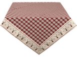 Clayre & Eef Tovaglia 100X100 Cm Rosso Beige Cotone Diamanti Cervo