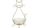 Clayre & Eef Decorazione Ciotola Gatto 31X25X55 Cm Ferro Color Oro