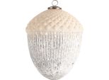Clayre & Eef Guaina Di Natale Xl Ø 15 Cm In Vetro Grigio Bianco