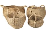 Cesto Portaoggetti Clayre & Eef Set Di 4 Ø 30 - Ø 18Cm Paglia Marrone