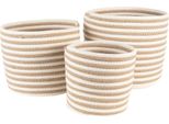 Cesto Portaoggetti Clayre & Eef Set Di 3 Ø 26 Ø 26 Ø 19 Cm Beige Brown Seagrass