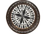 Set Di 3 Piatti Da Portata Clayre & Eef Ø 28 Ø 23 Ø 20 Cm Legno Bianco Nero