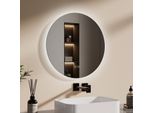 Emke Specchio Da Bagno A Led Specchio Da Bagno Con Illuminazione Rotondo 50 Cm 3 Colori Di Luce Specchio Luminoso Dimmerabile Con Interruttore A Sfioramento Specchio Led A Risparmio Energetico