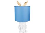 Clayre & Eef Lampada Da Tavolo Rabbit Ø 20X43 Cm Bianco Blu Poliresina