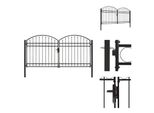 Vidaxl Cancello Per Recinzione A Doppia Anta Ad Arco In Acciaio 300 X 150 Cm Nero - Cancelli Per Giardino