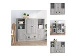 Vidaxl Credenze 3 Pezzi. Materiale A Base Di Legno Sonoma Grigio - Credenze