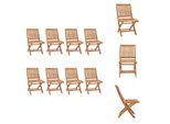 Vidaxl Sedie Da Giardino Pieghevoli 8 Pz. Legno Massiccio Teak - Sedie Da Giardino
